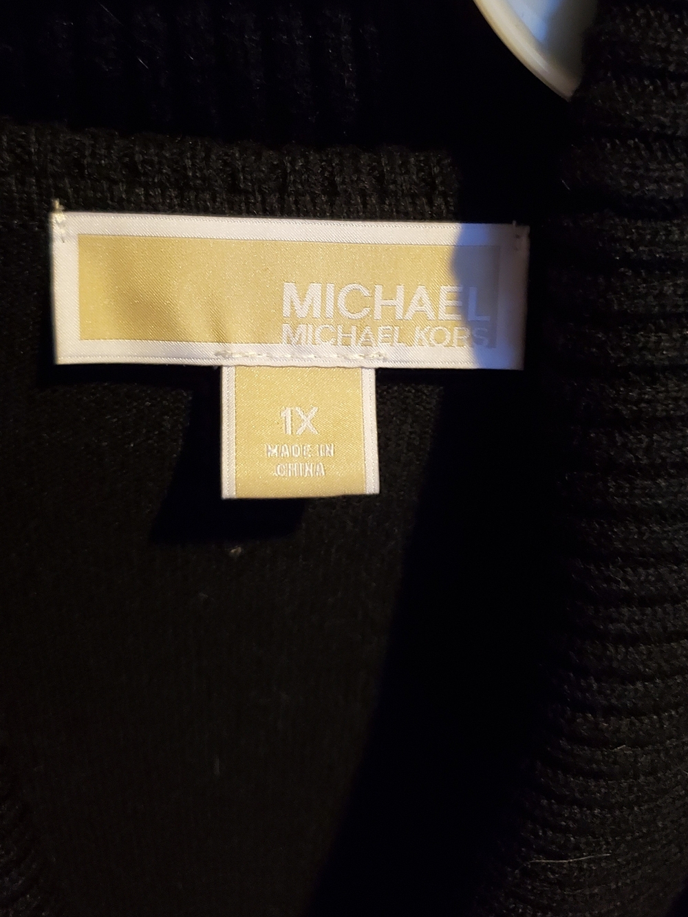 Michael Kors 's Womens Black Sweater Fringe Bottom Cowl Neck - 1X